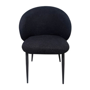 Chaise en tissu bouclette avec pieds en métal noir - SIROCCO