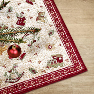 Tapis salon ou chambre enfant,  motif fêtes de SANTA 1, kilim original, entretien facile