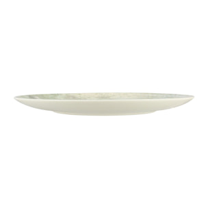 Lot de 6 assiettes à dessert en porcelaine verte 20cm NATURA