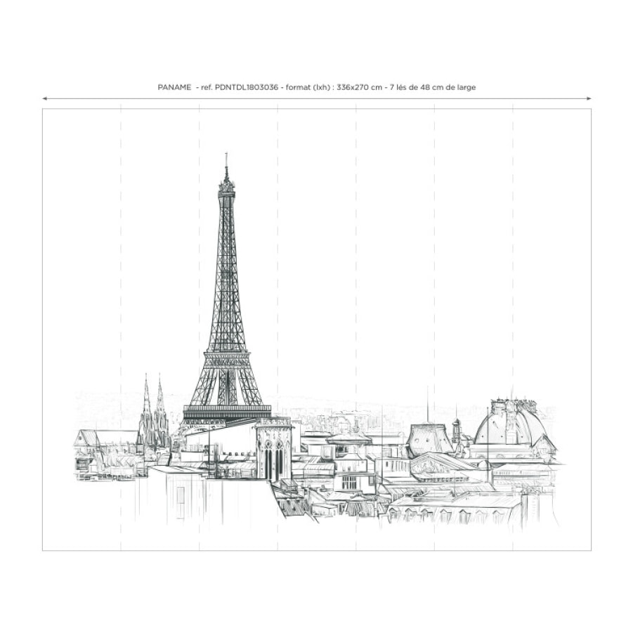 Papier peint panoramique Paname - Un décor mural de 7 lés (336x270cm), créé et fabriqué en France Livraison gratuite à partir de 315 € d'achat.