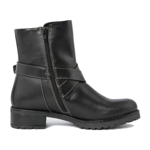 Stivaletti Bikers Fashion Attitude in pelle color Nero