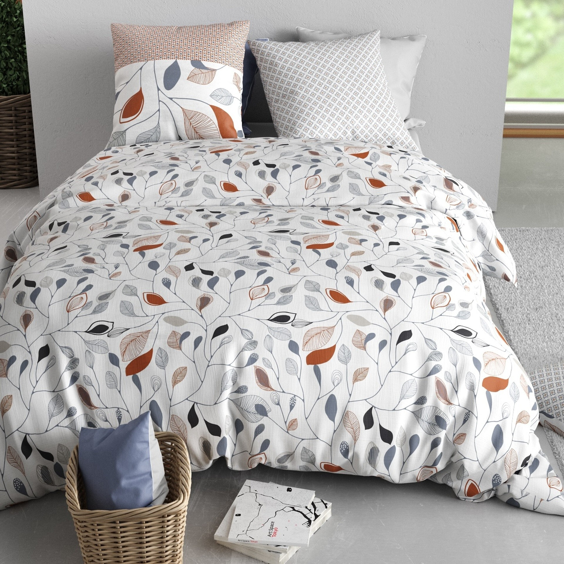 Parure housse de couette imprimée + 2 taies Folia