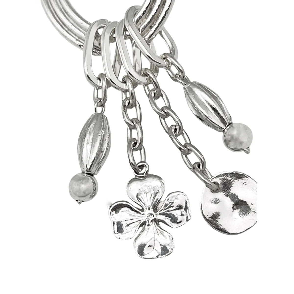 Cuelgabolso_llavero charms suerte en plata chapado