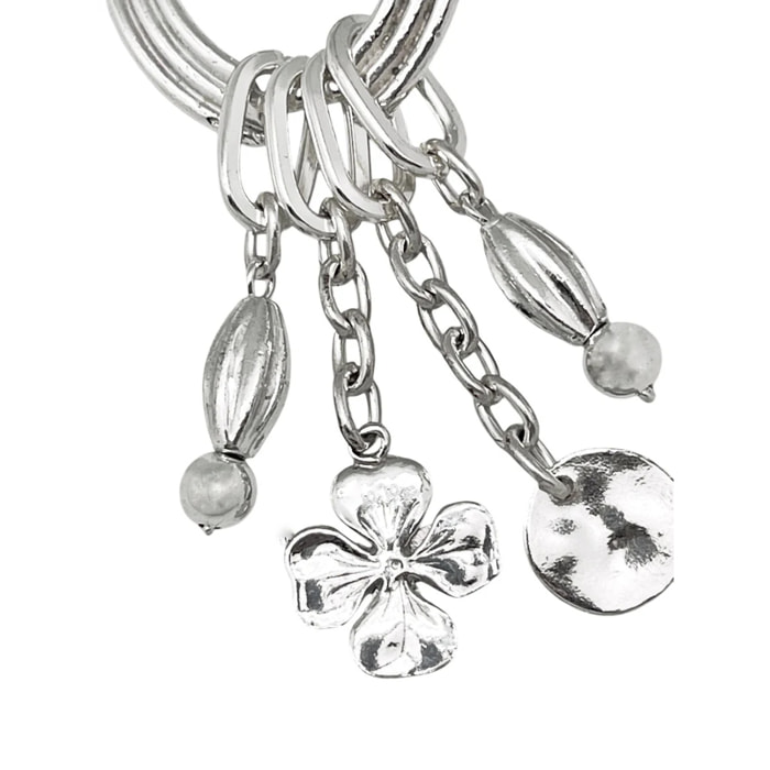 Cuelgabolso_llavero charms suerte en plata chapado