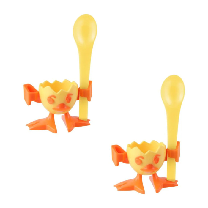 Lot de 2 coquetiers avec cuillère Fackelmann Colors Edition