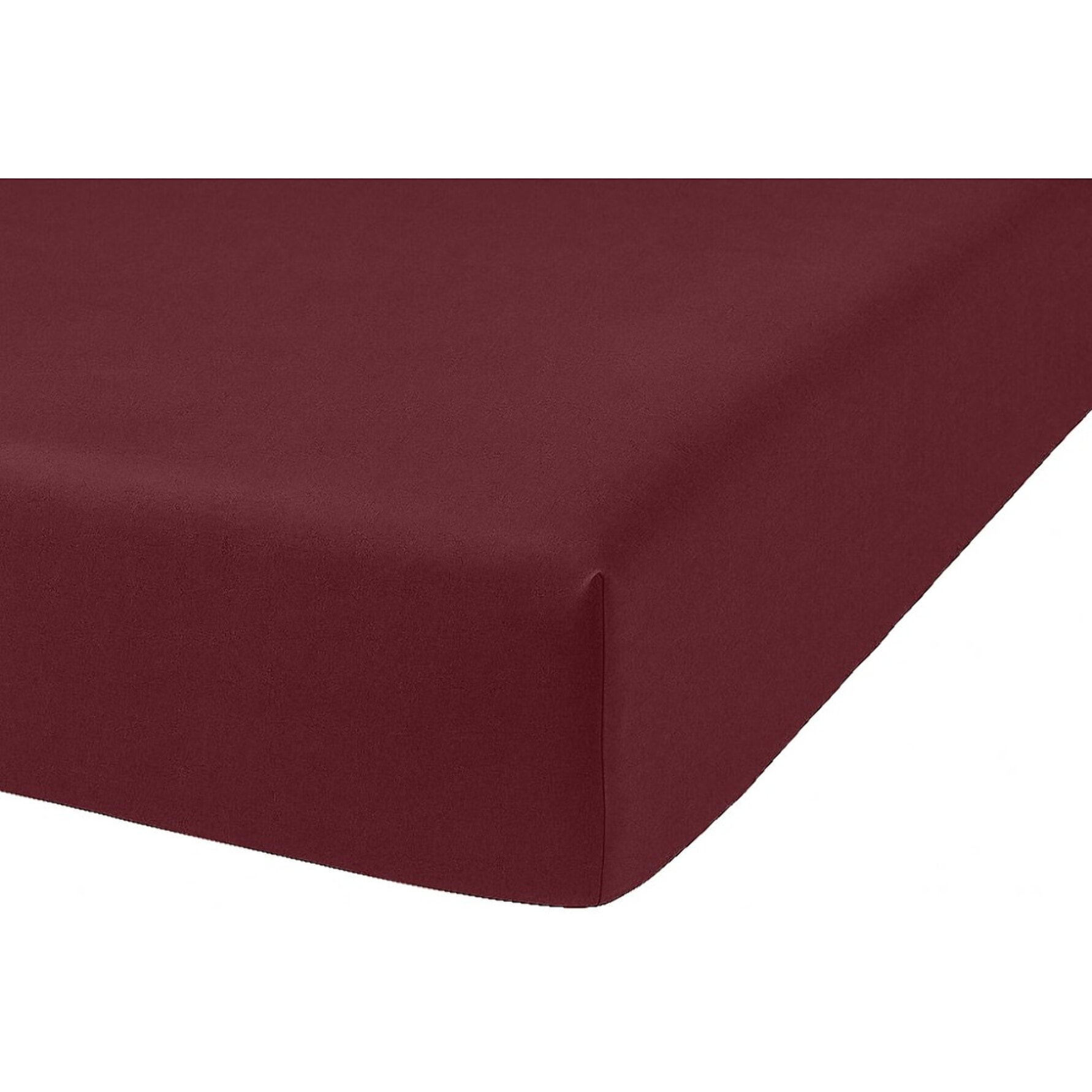 Drap Housse Coton 57fils Uni - Bonnet 35cm Grenat