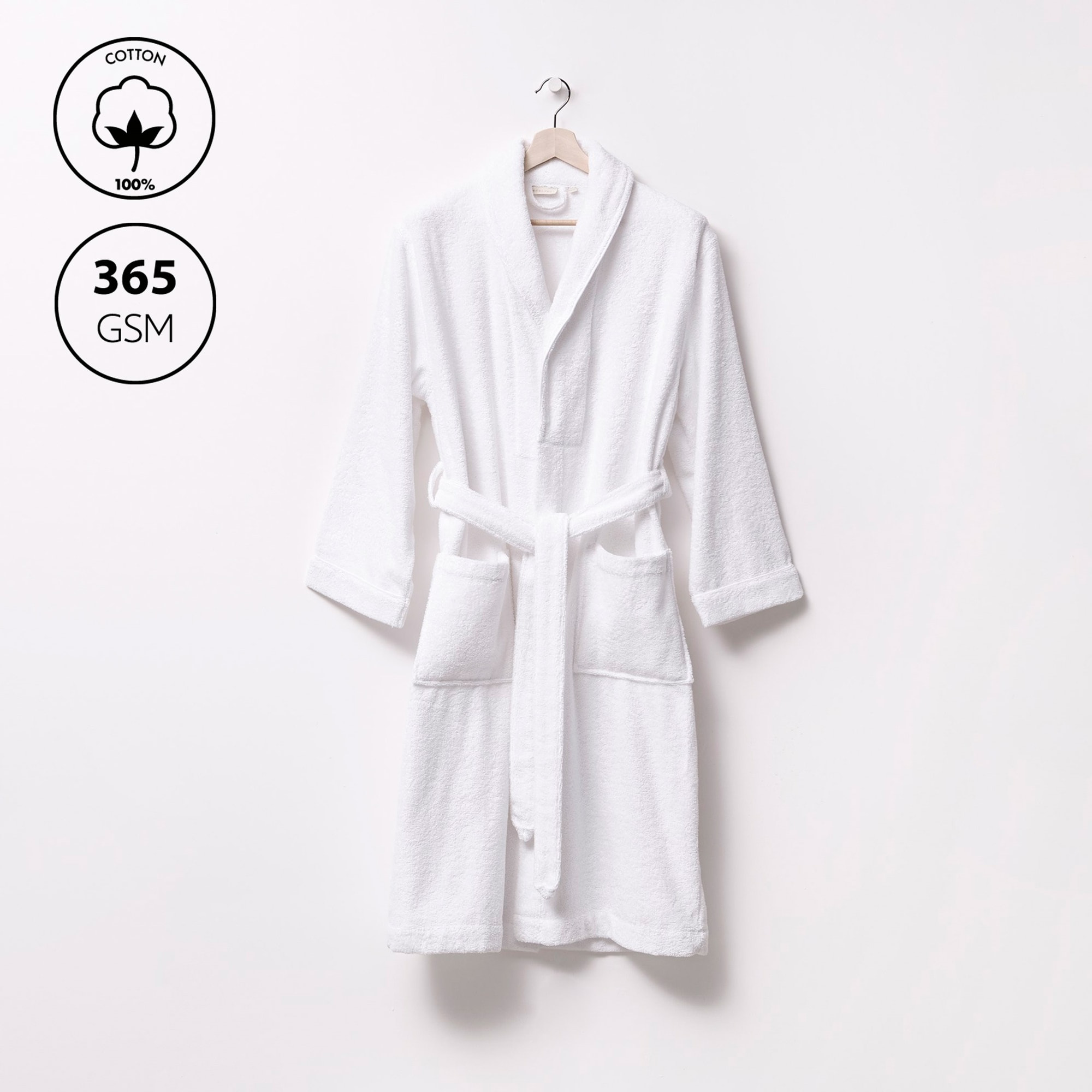 Albornoz s/m 100% algodón 360gsm blanco scalpers home