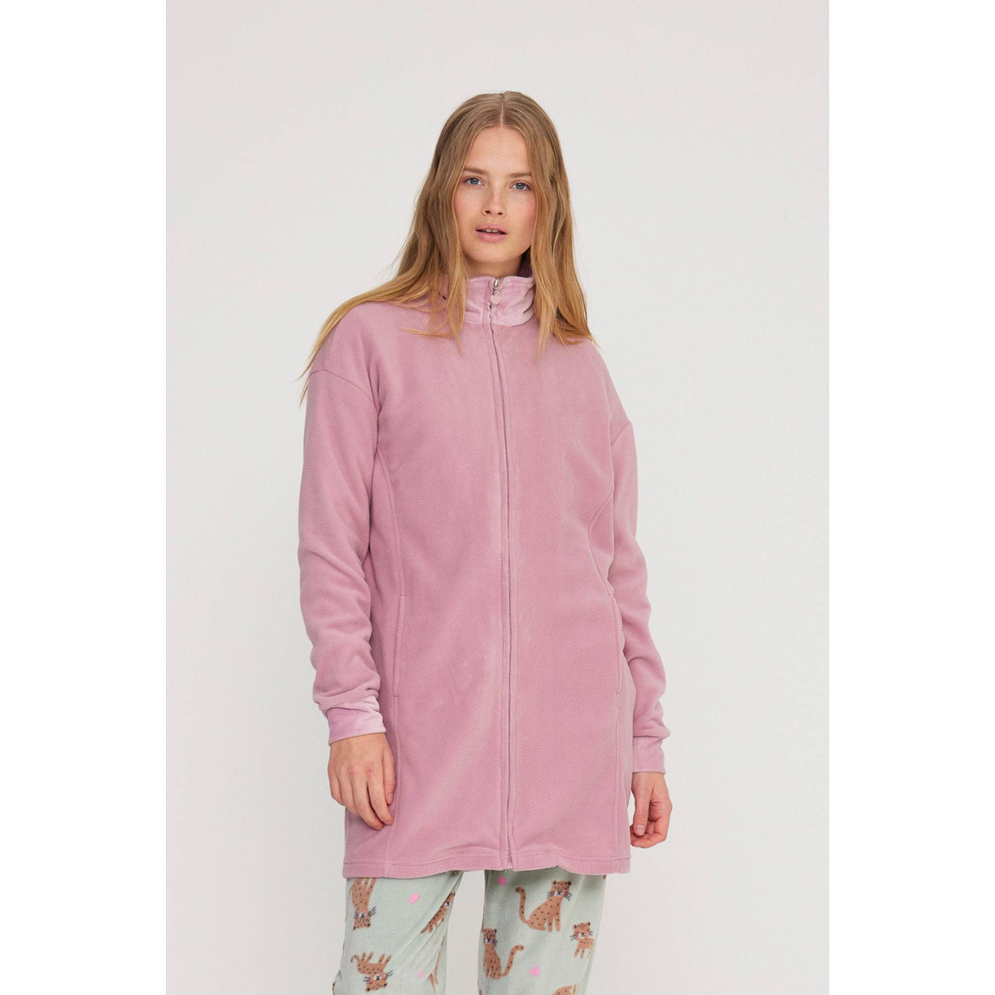 Vestaglia donna roar in pile con zip Noidinotte