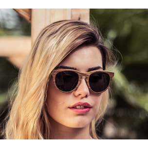 Gafas de sol KAU BERLIN - De madera de zebrano / Ahumada