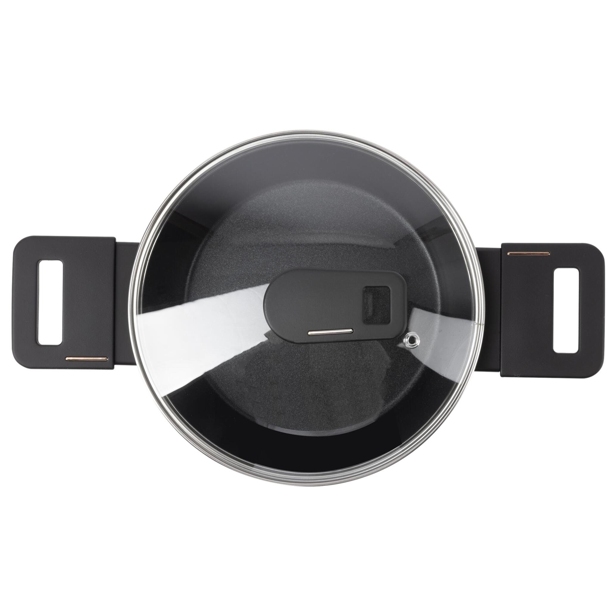 cacerola baja ø20cm 2,2l con tapa en aluminio forjado color negro