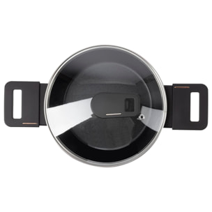 cacerola baja ø20cm 2,2l con tapa en aluminio forjado color negro