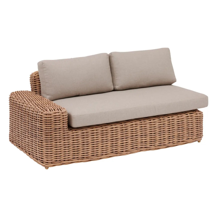 Méridienne droite de salon de jardin Savinia Tahini