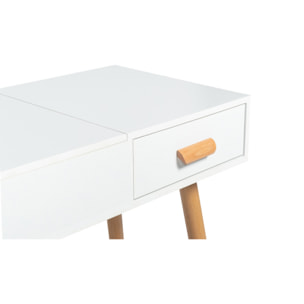 Coiffeuse-bureau 2 en 1 Serena avec miroir rabattable