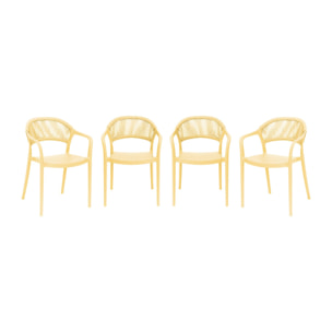 Chaise de jardin empilable avec effet corde (lot de 4) JOVIA