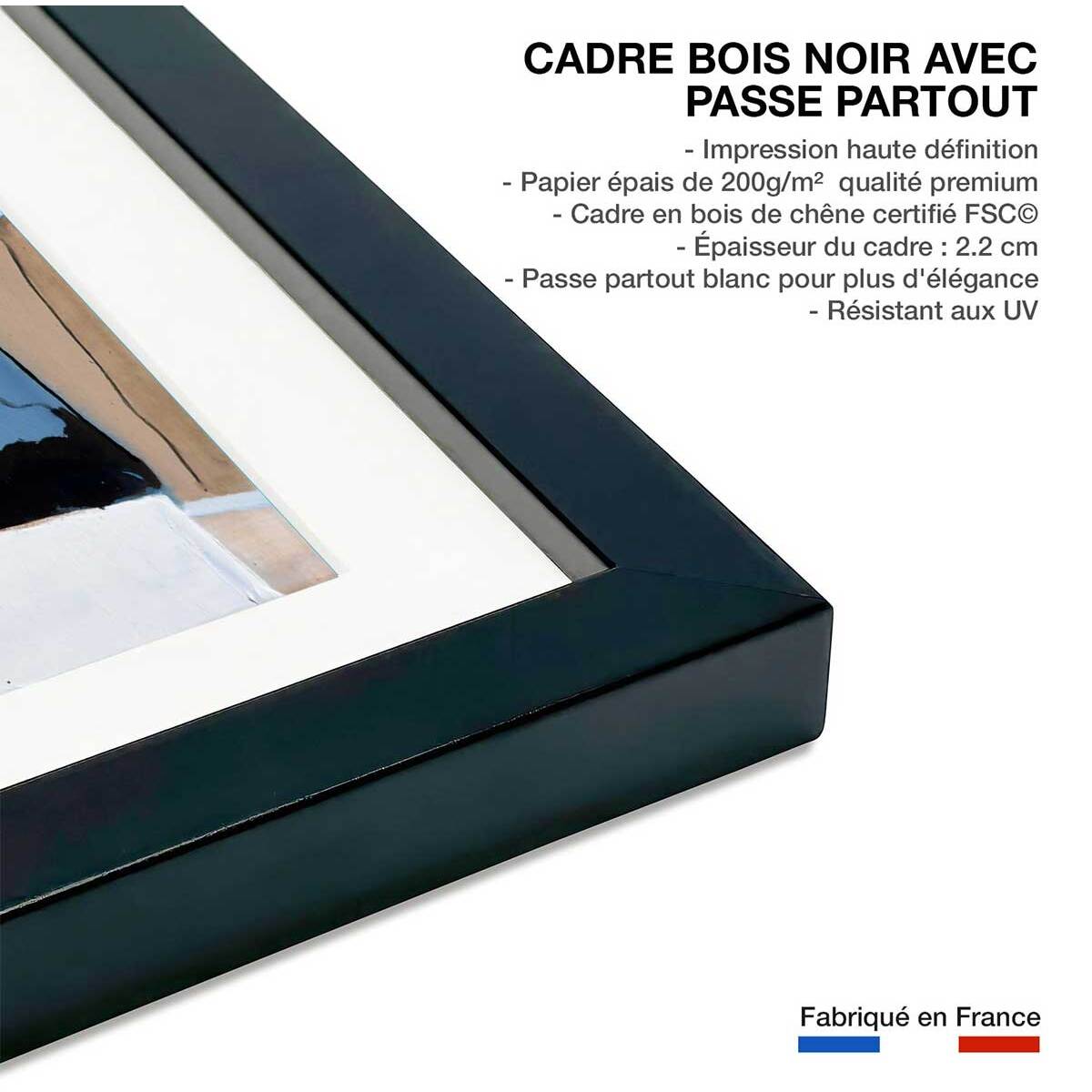 Affiche collage arlesienne Affiche + cadre en bois - Noir