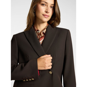 Elena Mirò - Blazer sartoriale in twill misto lana - Marrone