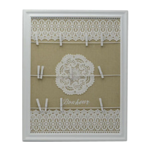 Portamemo in legno e pizzo rettangolare cm40x1,5h50