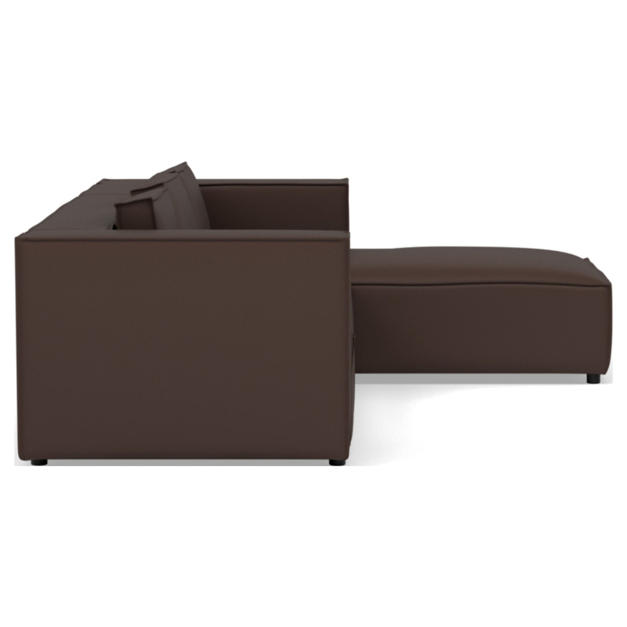 Stella - canapé d'angle droit 4 places en simili - Marron
