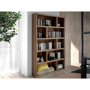 Estantería en madera chapada en nogal 126x25x197cm