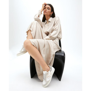 Sneakers con Dettagli Effetto Serpente e Pelle