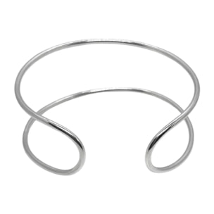 Brazalete doble aro en latón plata 10µ multiposición ajustbale