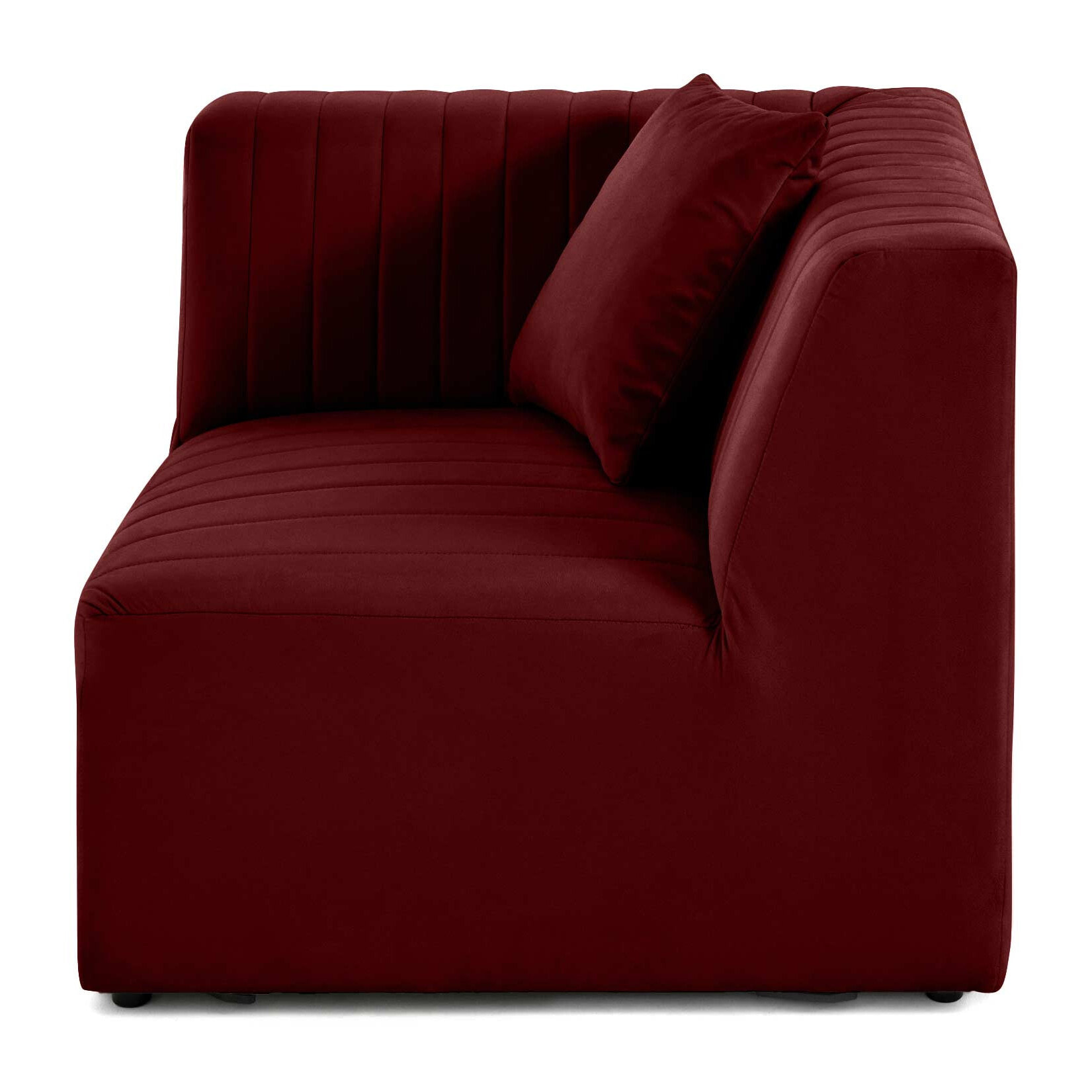 Nova - module d'assise d'angle réversible - en velours - Rouge