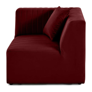 Nova - module d'assise d'angle réversible - en velours - Rouge