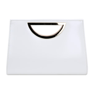 Clutch blanco en tejido abrasivado