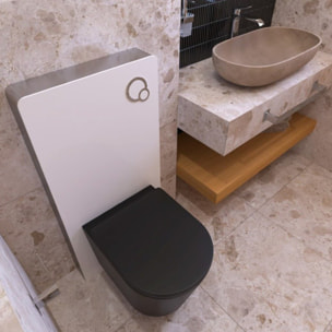 Glass bâti-support pour WC suspendu, hauteur 100,3 cm, double chasse 3/6 L, blanc (SATAMGW-FR)