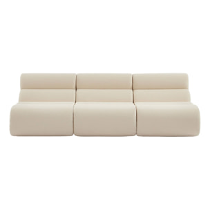 Lot de 3 chauffeuses bouclette texturée blanc 1 place - L 81 x P 99 x H 81cm - Nova