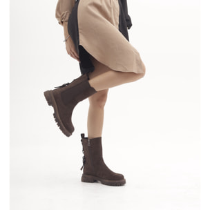 STIVALETTO ELASTICO E ZIP TESTA DI MORO