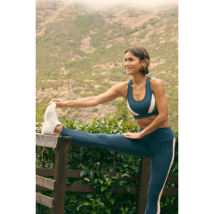 Reggiseno sportivo colorblock blu con imbottitura rimovibile