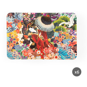 Set de 6 sets de table rectangulaires Excelsa – Kimono, Polypropylène Multicolore