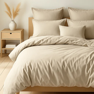 Parure Housse De Couette + 1 taie 100% Coton 57fils Grege