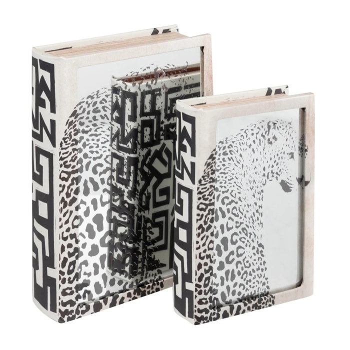 Set 2 Cajas Libro Espejo 21x7x30 / 16x5x24 Cm