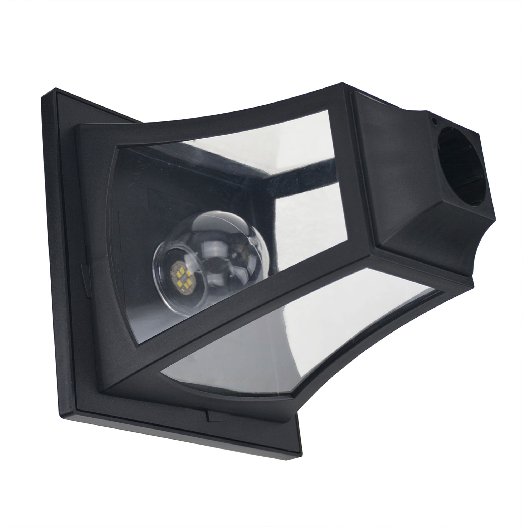 Farol Solar de Jardín con 3 Luces LED Impermeable IP44 Sensor de Noche Farola de Exterior para Camino Terraza Patio 51,5x47x182,5 cm Negro