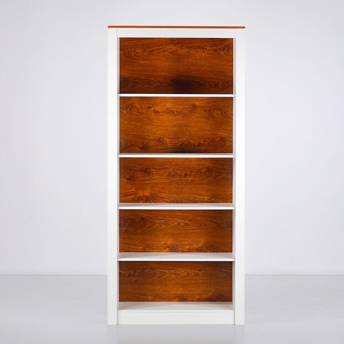 Libreria da salotto 5 ripiani bianca 90x36x198 cm - Ginevra