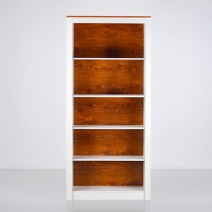 Libreria da salotto 5 ripiani bianca 90x36x198 cm - Ginevra