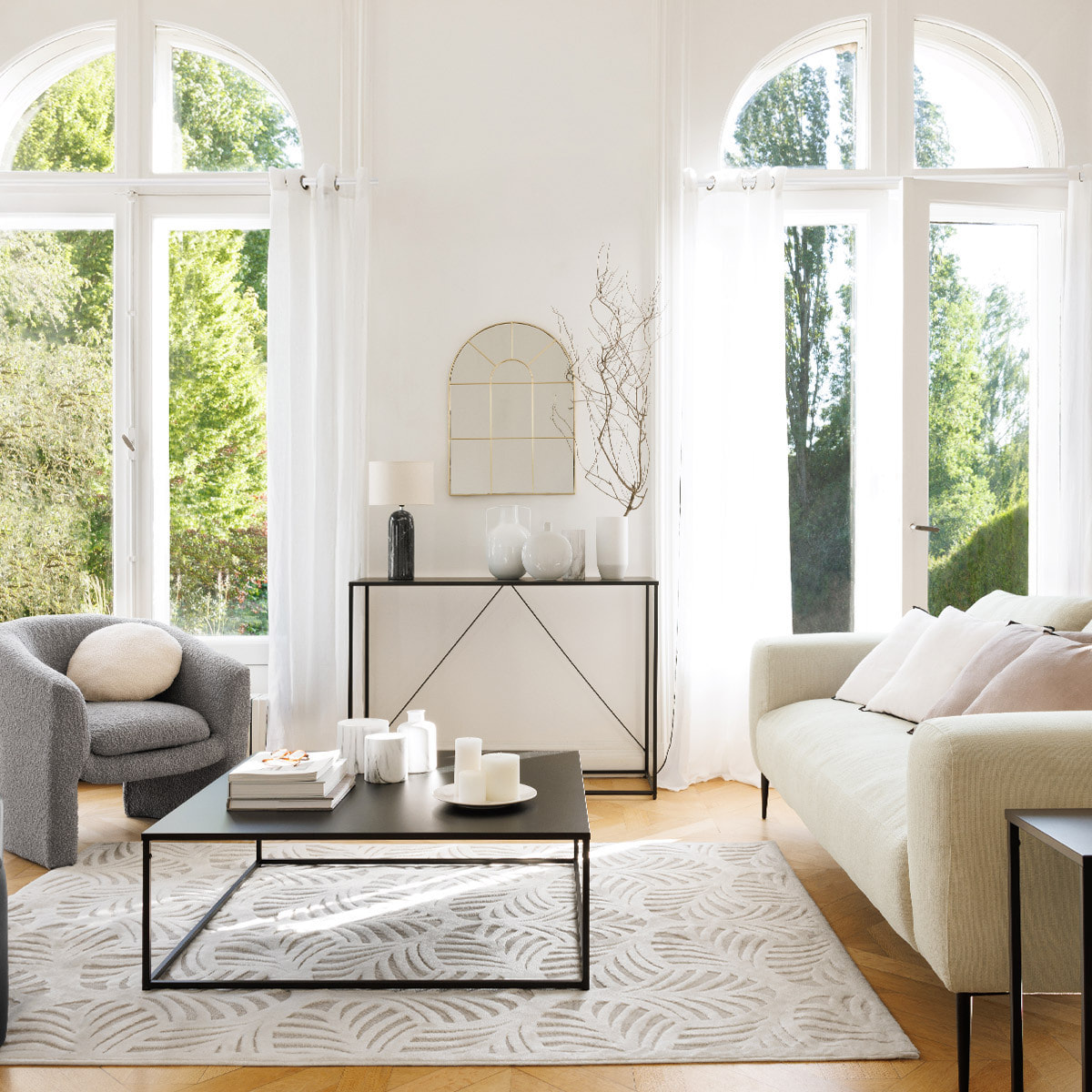 Miroir "Monica" - doré - métal 54x74 cm