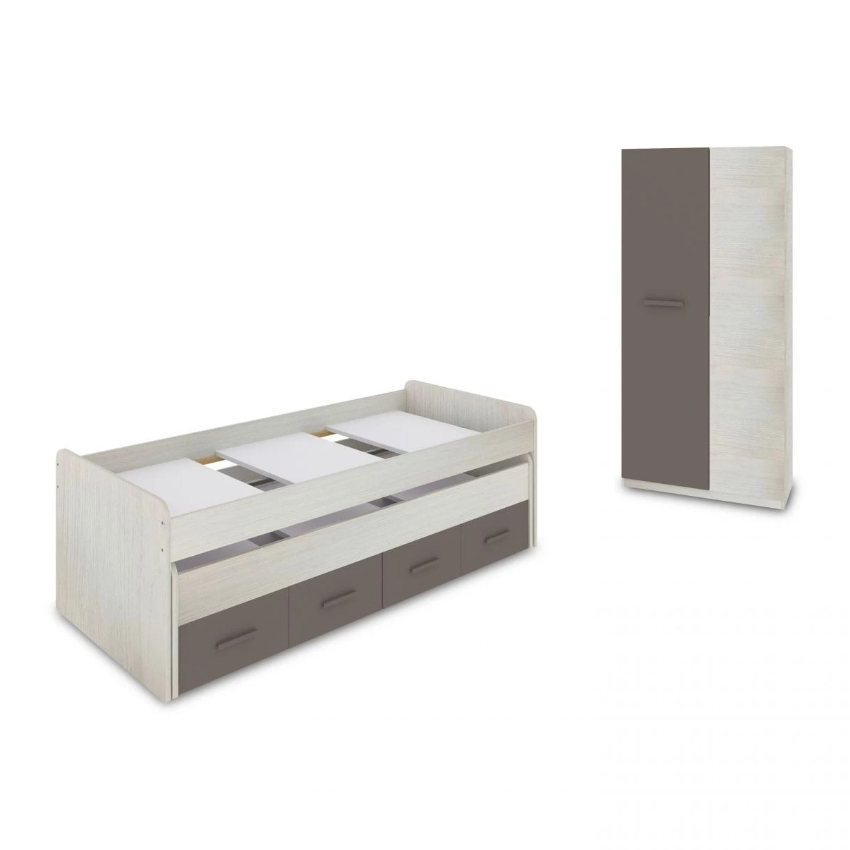 Dormitorio juvenil Axim Plus Blanco Alpes - Basalto