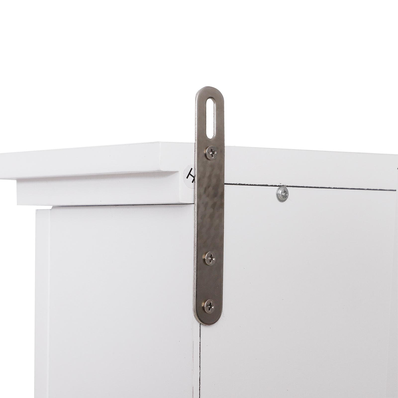 Armoire haute murale de salle de bain ou WC placard 1 porte 3 niches dim. 53L x 14,5l x 50,5H cm MDF panneaux particules blanc