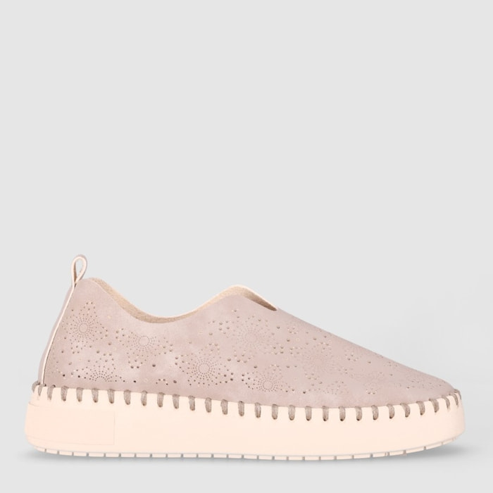 Zapatos de Piel Sintética - Taupe - Tacón: 4 cm