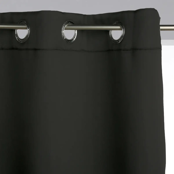 Lot de 2 rideaux occultants noir 135x240cm