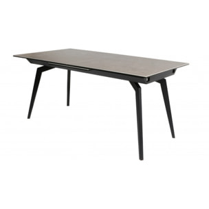 Table céramique extensible L160/210cm avec piètement métal noir- 2 coloris - MADRID