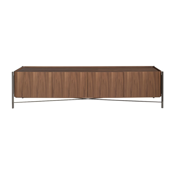 Mueble TV Angel Cerda madera chapada en nogal 220x46x53cm