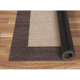 Alfombra de vinilo tejido LEBLON con cenefa Beige-choco