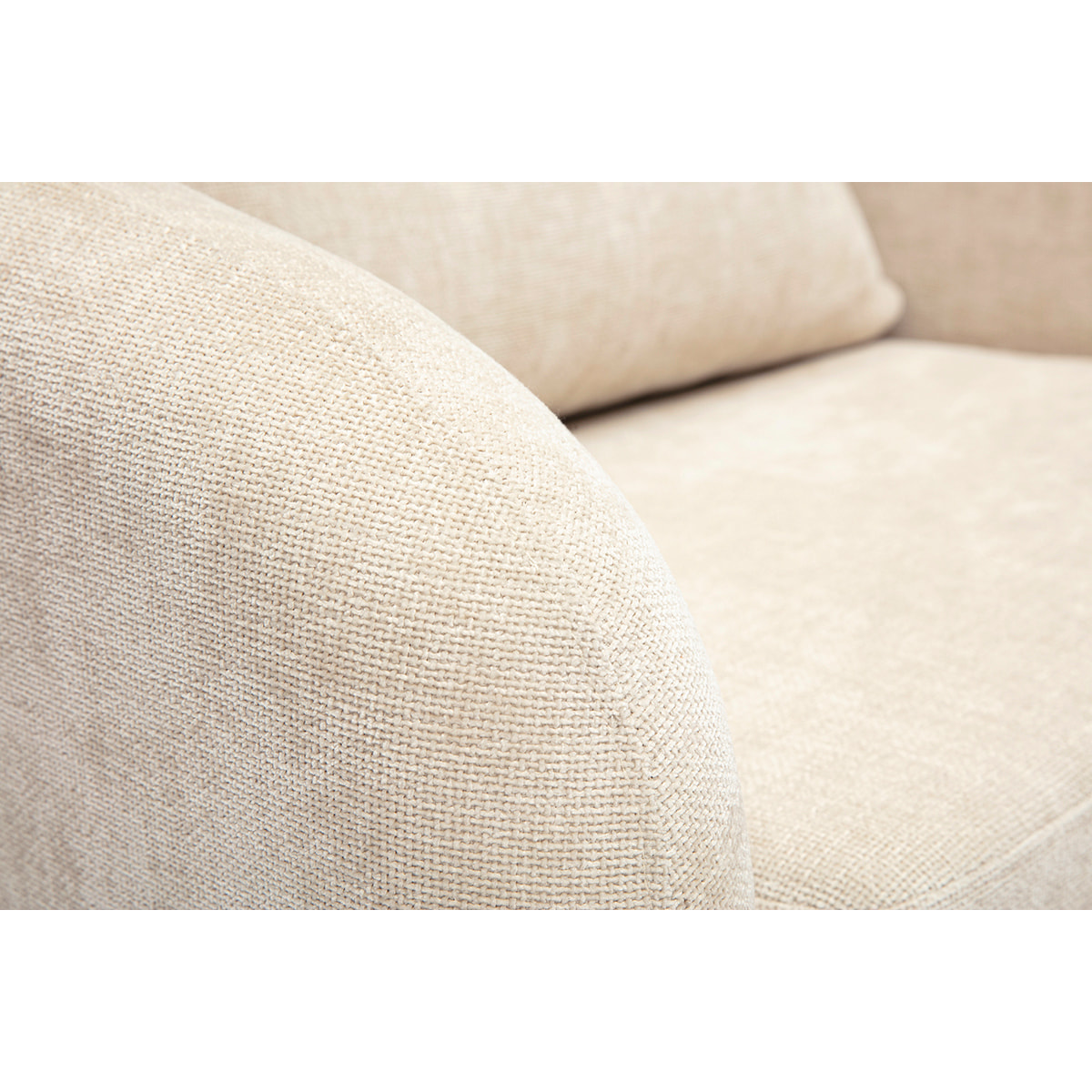 Fauteuil convertible en tissu effet velours texturé beige MAHAUT
