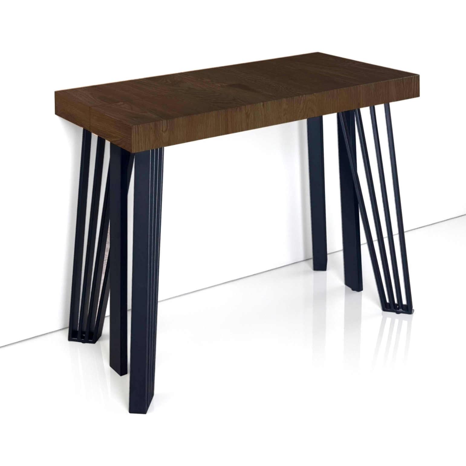 Console extensible Tomasucci EDNA, en MDF finition noyer, 45 × 90 × 76 cm
