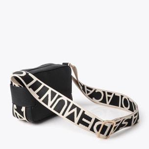 Borsa a tracolla in nylon a contrasto