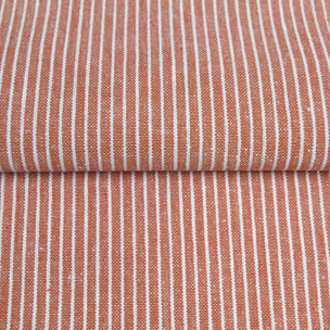 Torchon de cuisine en coton à fines rayures tissées - Terracotta